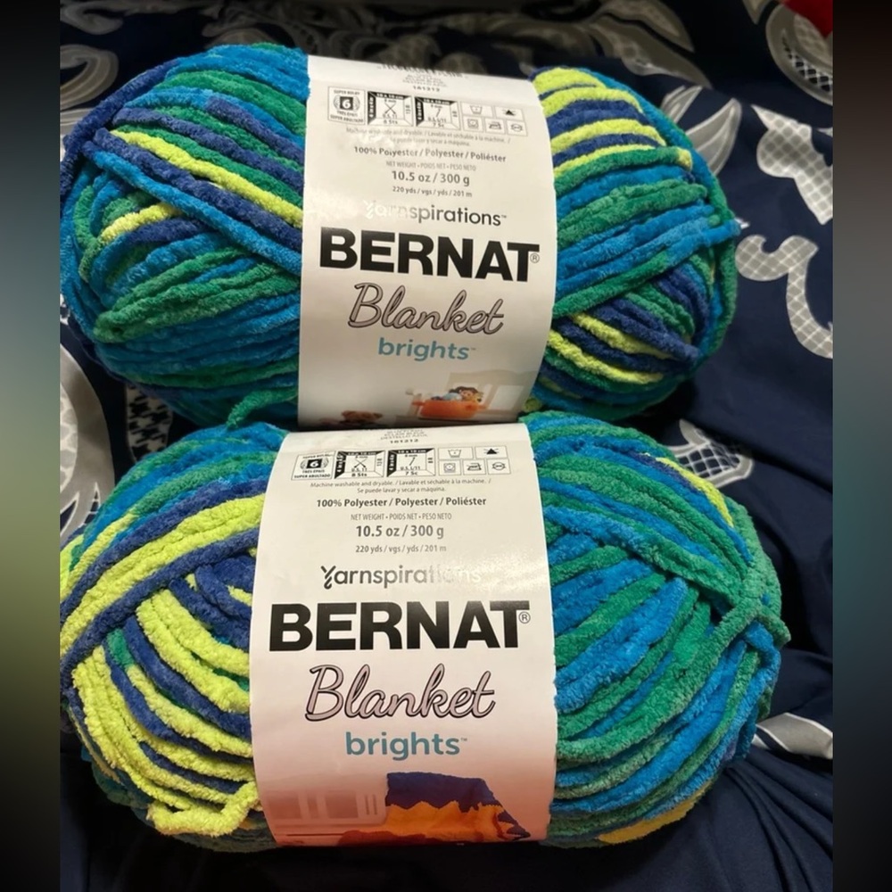 New Two Bernat Blanket Yarn Brights